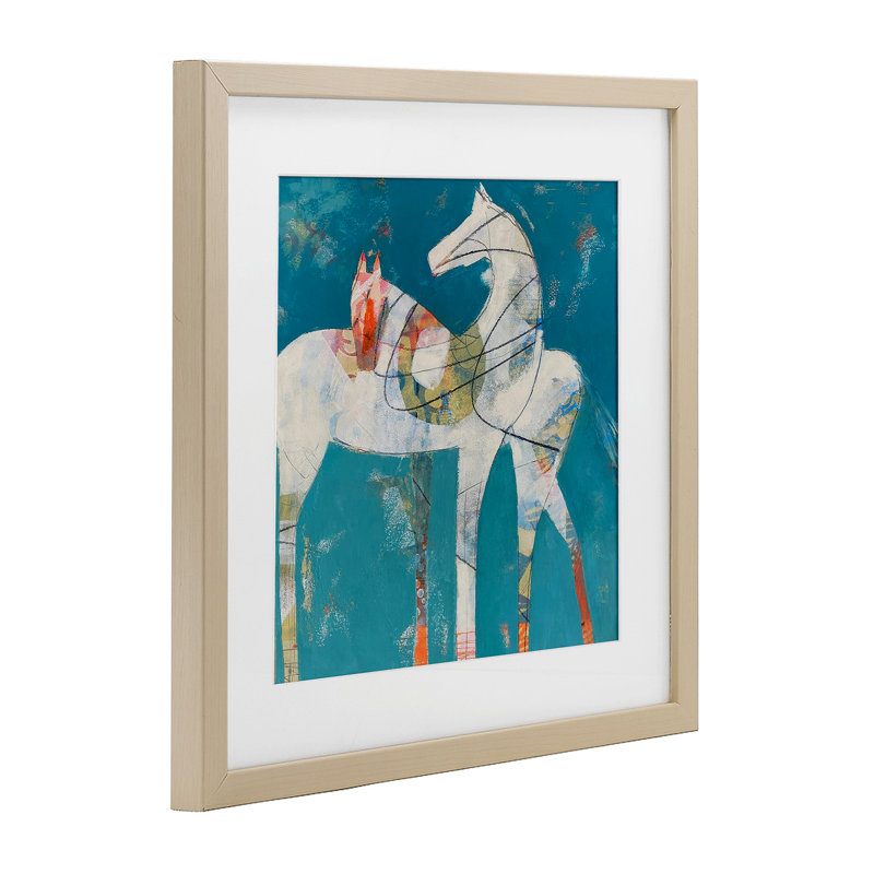 In In Sync Abstract Horse, reproduction encadrée sous verre, conception de Dianna Fritzler, H 16 po x l 16 po