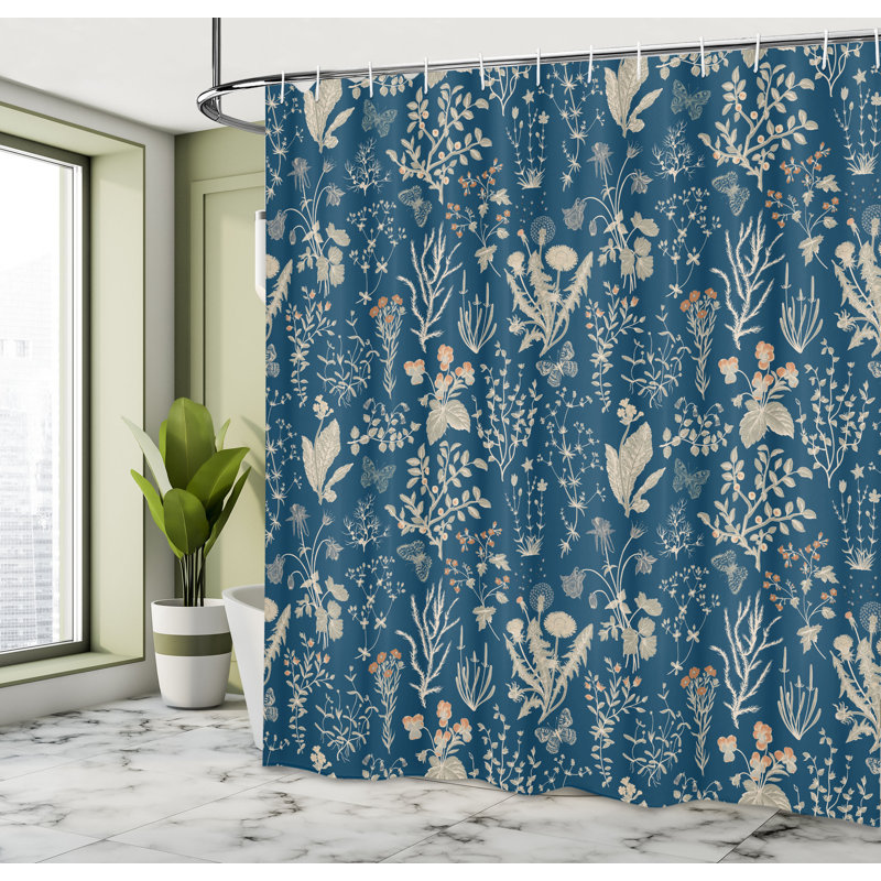 Rideau de douche simple et crochets Mixed, H 69 po x l 70 po, Dark Sky