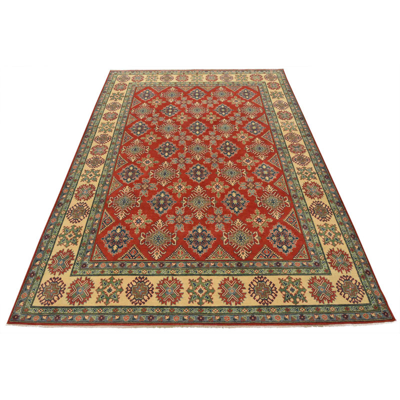 Tapis rouge nouvel âge en laine 9 pi 2 po x 11 pi 9 po Muhdin