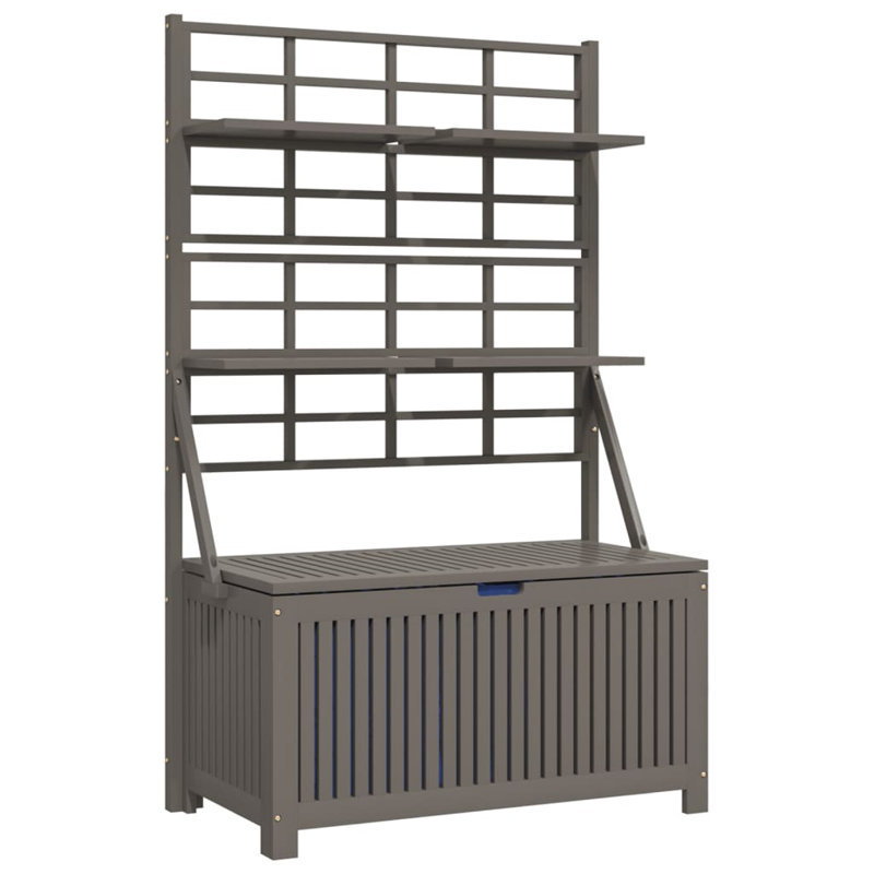 Boîte de rangement en bois d'acacia massif, Gris