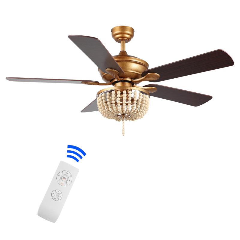 Bristal 52'' Ceiling Fan with Light Kit, Gold