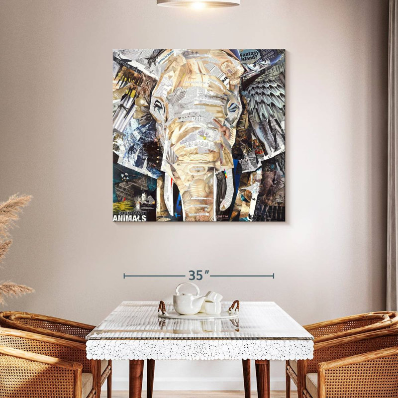 Brampt Elephants Gaze, 39'' H x 39'' W