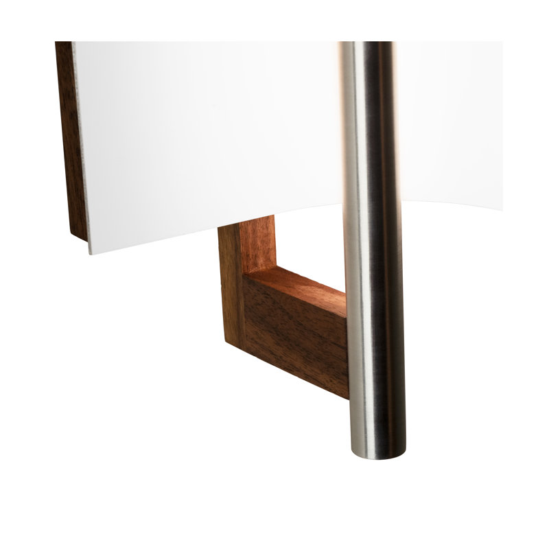 Allavo 22" Dimmable LED Bath Sconce, 3500K - 120V AC, Brushed Aluminum/Walnut, Textured White