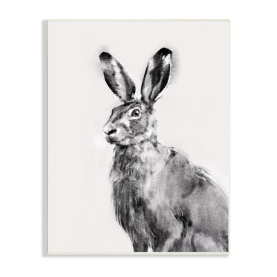 «Large Wild Hare Portrait», impression noir sur blanc