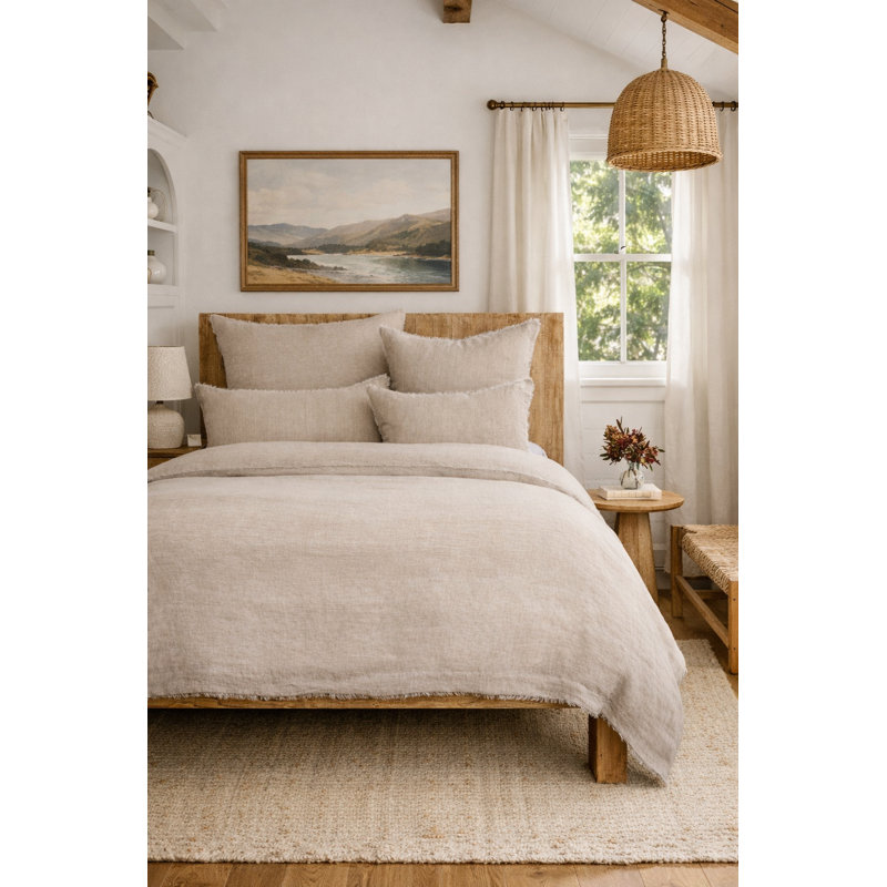 Hunter Linen Duvet Cover, Flax, King Duvet Cover