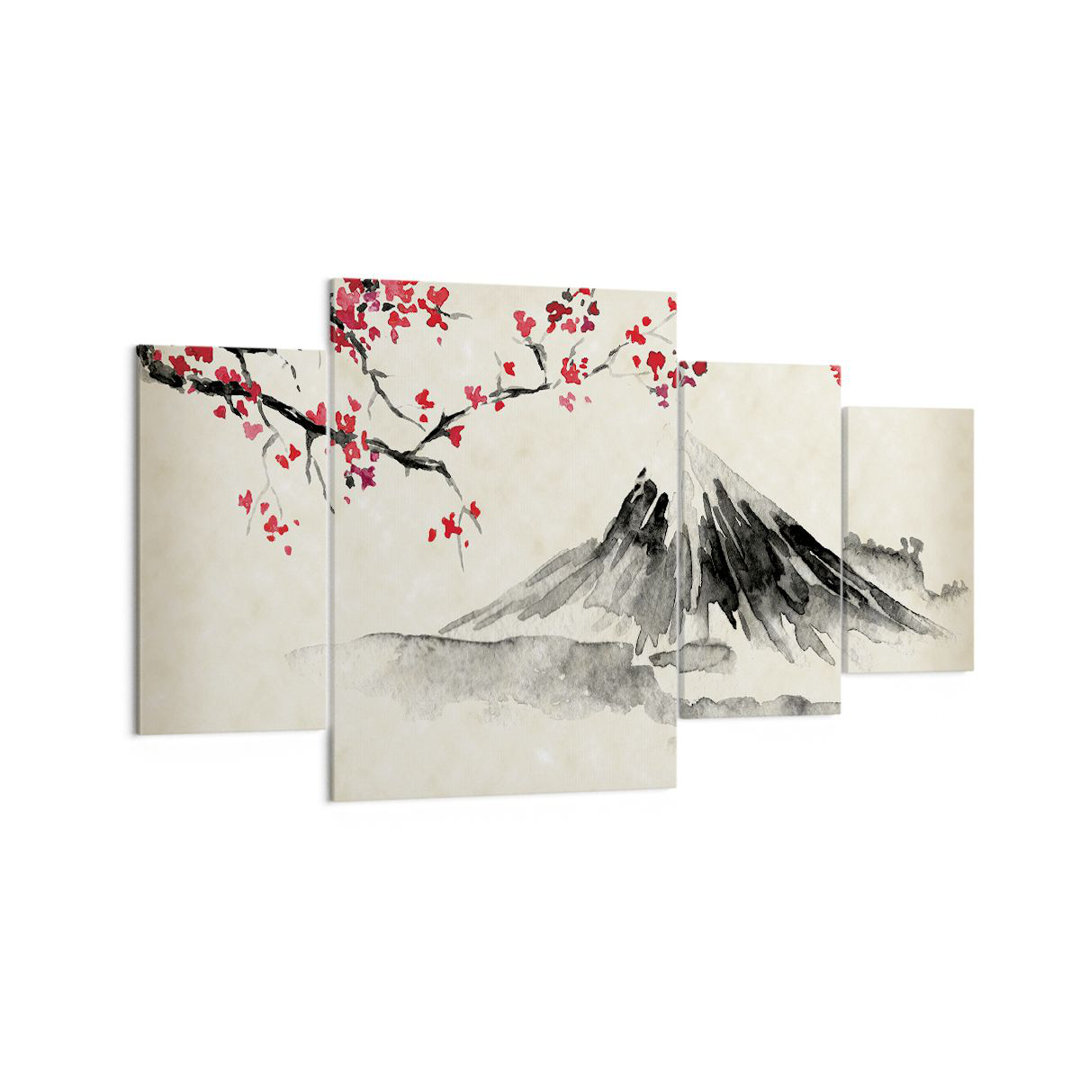 4-tlg. Leinwandbilder-Set Watercolor Asian Landscape