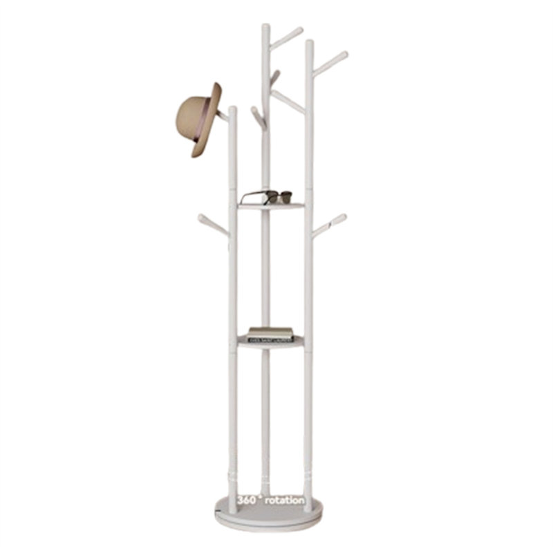 Porte-chapeau rotatif en bois massif, Blanc
