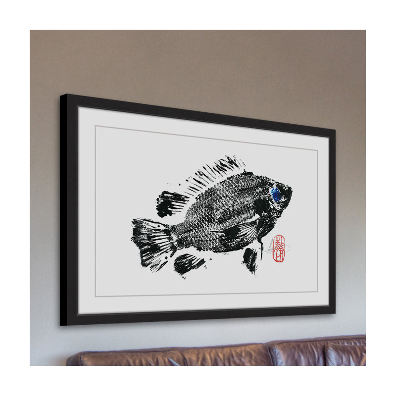 « tilapia », reproduction d’art encadrée, H 12 po x l 18 po x P 1,5 po