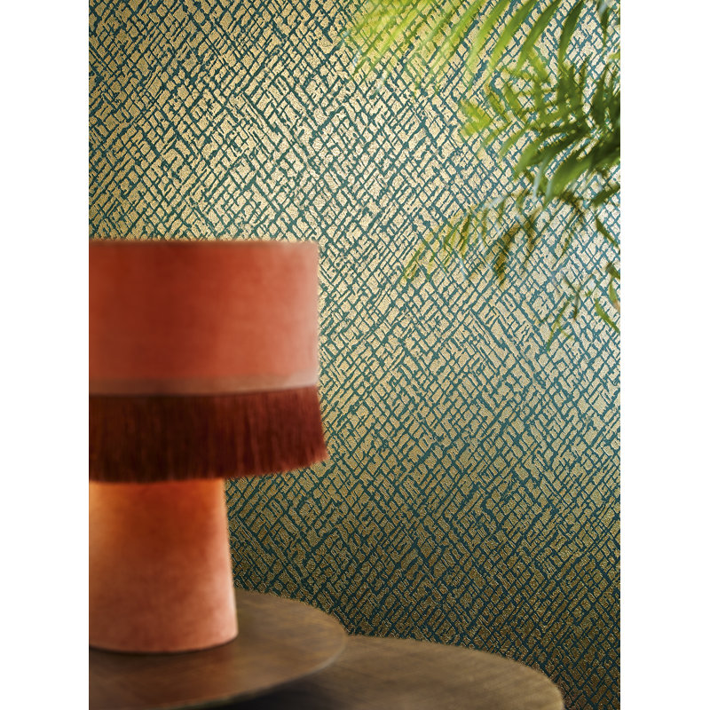Energy Collection Metallic Crosshatch Effect Wallpaper Roll