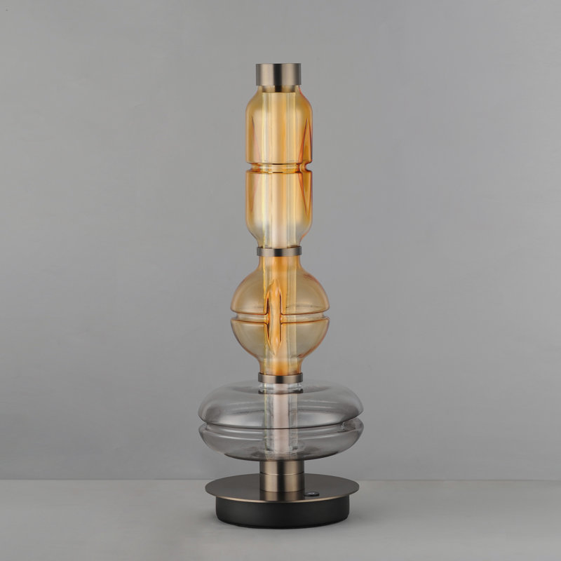 Gusto LED Table Lamp, Gunmetal, Smoked Gray/Warm Amber