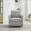 Fauteuil d'appoint pivotant en chenille 30,7 po 30,7 po - Base en bois patiné-129386596