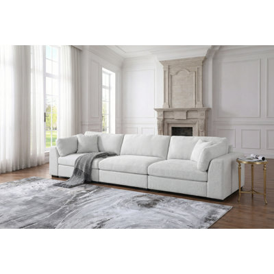 Squared Arm Wide Seat Upholstered Sofa