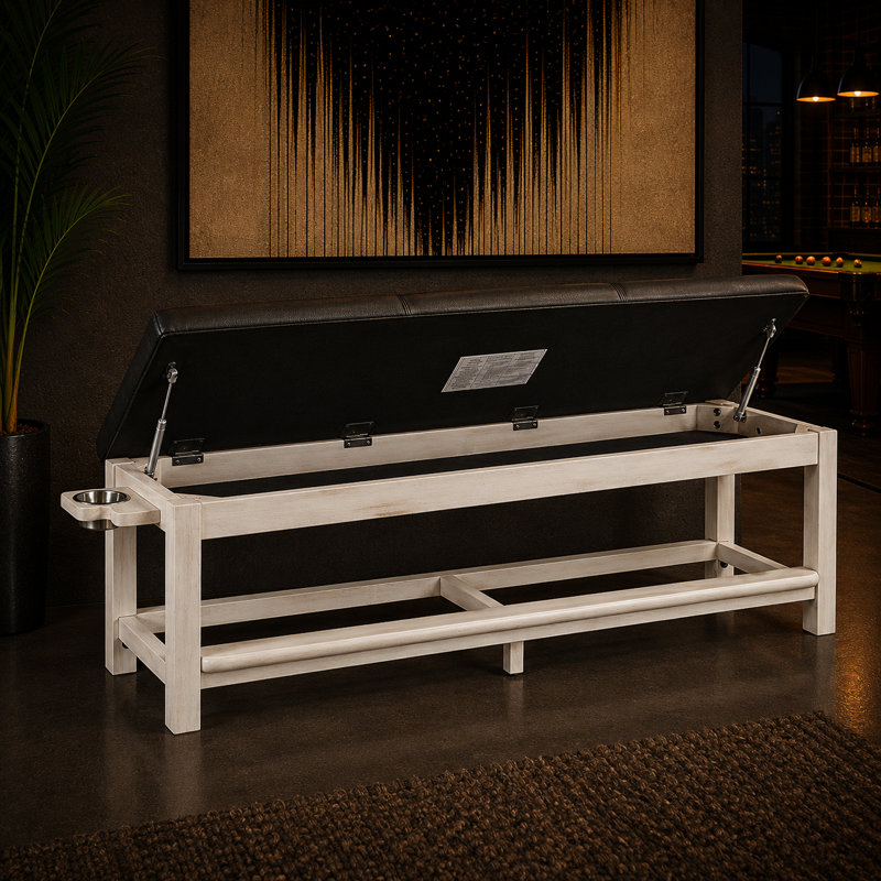 Spectator Storage Bench By RAM Game Room, Antique White