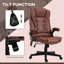 Fauteuil de bureau vibrant à 6 points avec massage chauffant, dossier haut inclinable en microfibre, dossier inclinable, accoudoirs rembourrés et télécommande-157490051