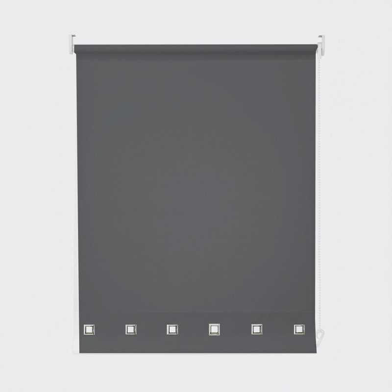 Semi Sheer Roller Blind, 165 cm L x 60 cm W, Charcoal