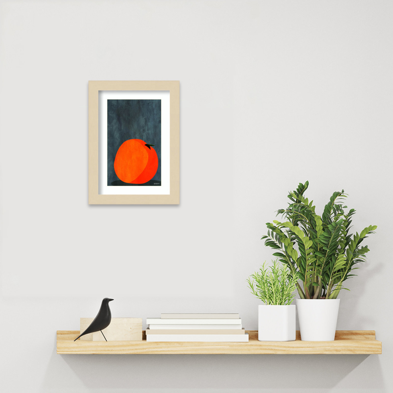 Calmly Sleeping Apple Print, Brown, 11" H x 8" W