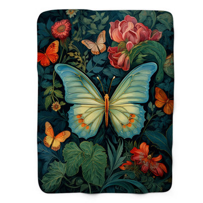 Couverture en sherpa de qualité supérieure Morris Butterfly - 1 pièce