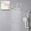Pomme de douche double avec pluie de 10 po et portatif - Nickel brossé puissant avec performance murale