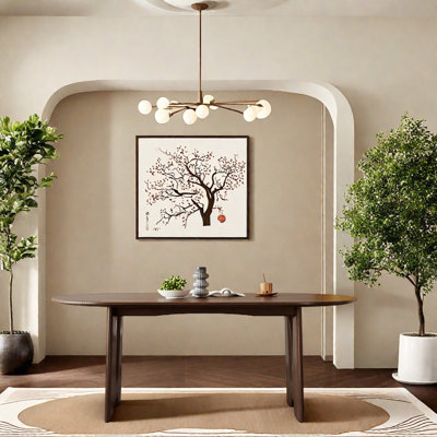 Mid-Century Modern Walnut Solid Wood Dining Table