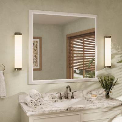 Molly Tempered Glass Metal Beveled Framed Wall Mounted Vanity Rectangular Mirror