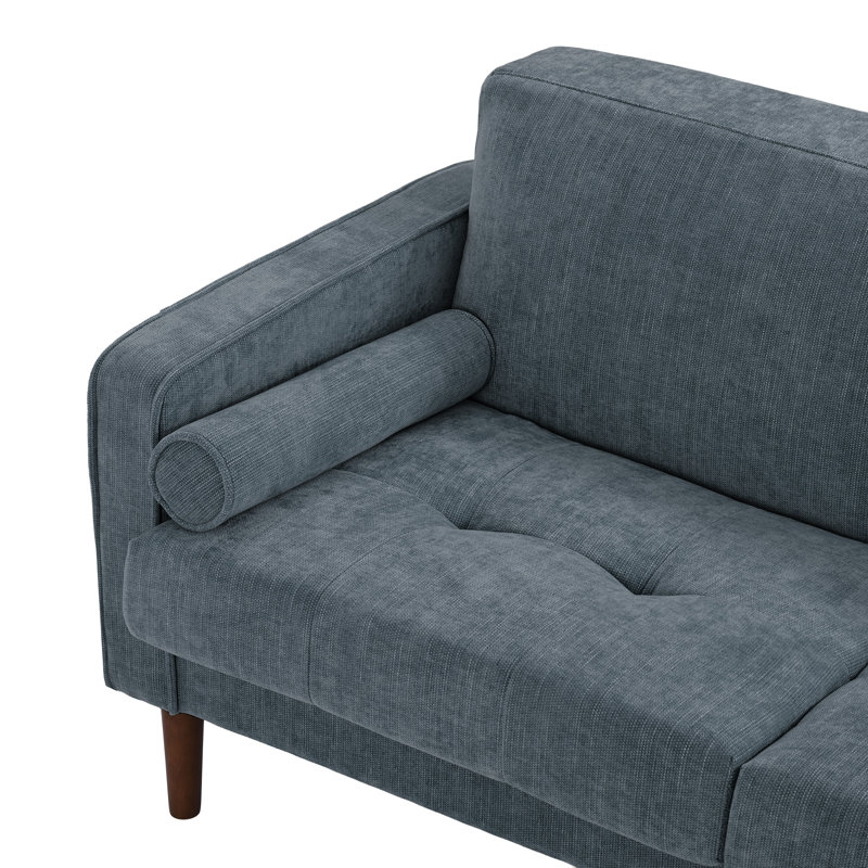 Canapé à accoudoirs carrés 62,7 po Carmelinda, Blue Gray Chenille