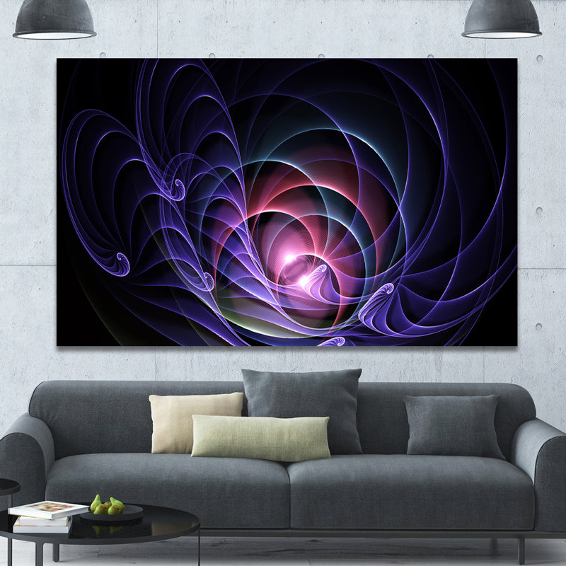 « blue 3d artful fractal design », impression sur toile tendue, H 20 po x l 20 po x P 1 po