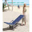 Ensemble de 2 chaises longues réglables pour patio, PEHD bleu marine moderne, piscine