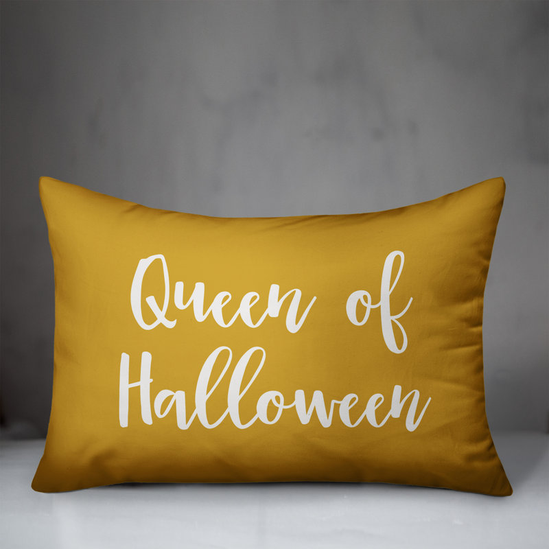 Mustard Queen of Halloween Reversible Lumbar Pillow