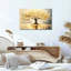Tableau sur toile « Arbre doré aux feuilles scintillantes », idéal pour décorer votre maison, votre bureau ou votre salon.-632919426