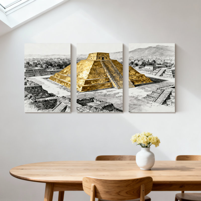 Ensemble de 3 reproductions d'art sur toile, H 18 po x l 36 po