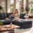 110" Cloud Sectional Couches L-Shaped Modular Boneless Chenille Sofa Couches With Deep Seat Ottoman And Side Pockets, Module Combination For Living Room 3 Seater-493577410