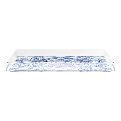 Royal Delft William Mary Blue Acrylic Rectangle Decorative Tray