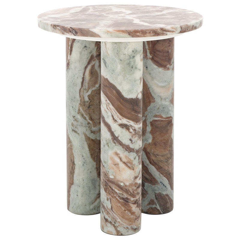 Giabella End Table, Brown/White