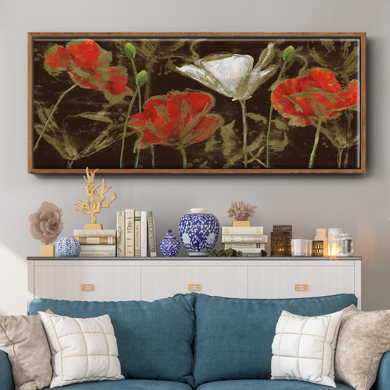 Coquelicot doré - toile encadrée, H 20 po x l 50 po