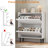 16 Pair Shoe Cabinet With 2 Flip Drawers, Wooden Shoe Organizer Cabinet With Adjustable Shelf, Shoe Storage For Entryway, Hidden Shoe Cabinet For Hallway-444053224