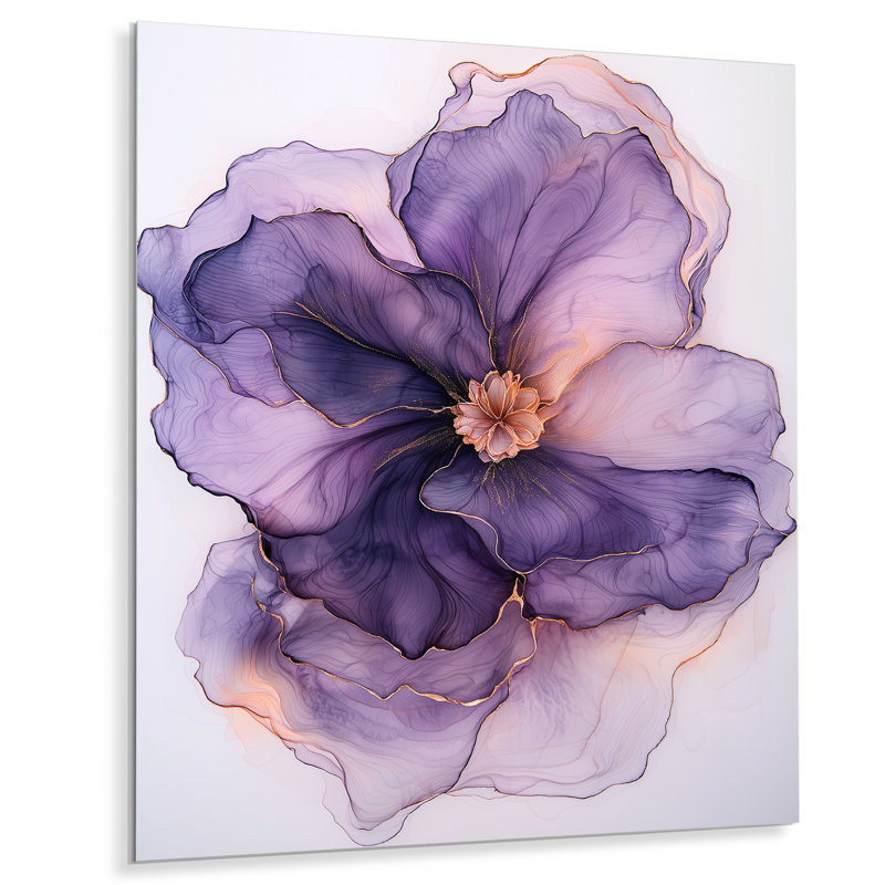 Éternelle écho de bégonia mauve II - géraniums, décoration murale en métal, impression traditionnelle sur métal