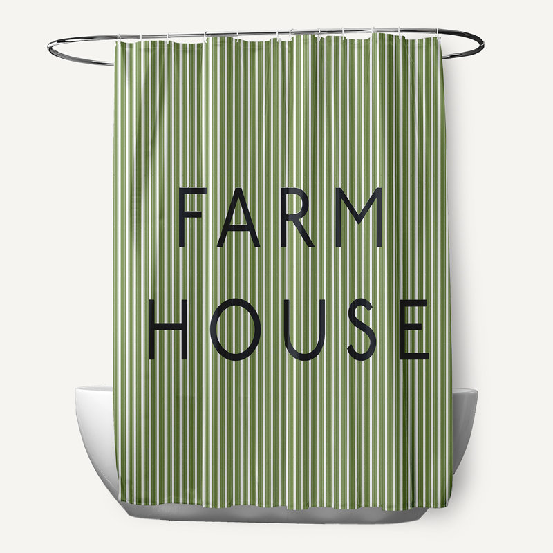 Rideau de douche Farmhouse, Vert olive clair