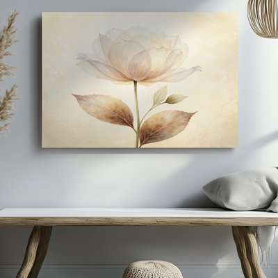 Reproduction d'art sur toile neutre à motif floral rose blanc neutre pour salon, chambre à coucher, bureau, couloir, vestibule, galerie murale et décoration intérieure moderne