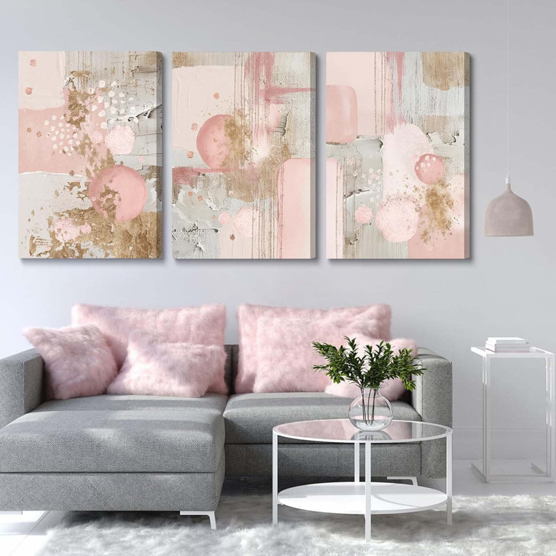 3 Piece Wrapped Canvas Print, 40 cm H x 90 cm W