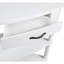 Petite table de coin triangulaire 33,8 po, table de coin en bois pour petits espaces / salon, table de bout à 3 niveaux avec pieds en bois massif, blanc laiteux-8815408