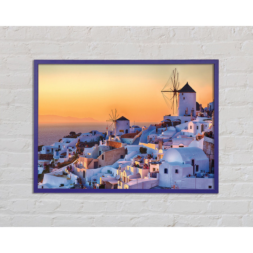 Gerahmtes Wandbild Sunset In Santorini