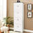 Tall White Storage Cabinet With 8 Doors And 4 Shelves For Hallway - Practical 8-door 4-shelf Fun