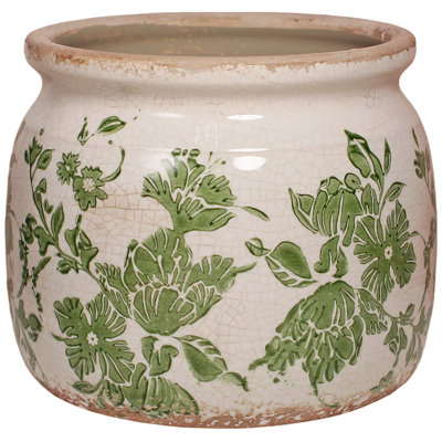 Adairsville Rustic Farmhouse Ceramic Plant Pots Tuscan Flower Pots with Drainage for Indoor Plants & Office Kitchen Decor