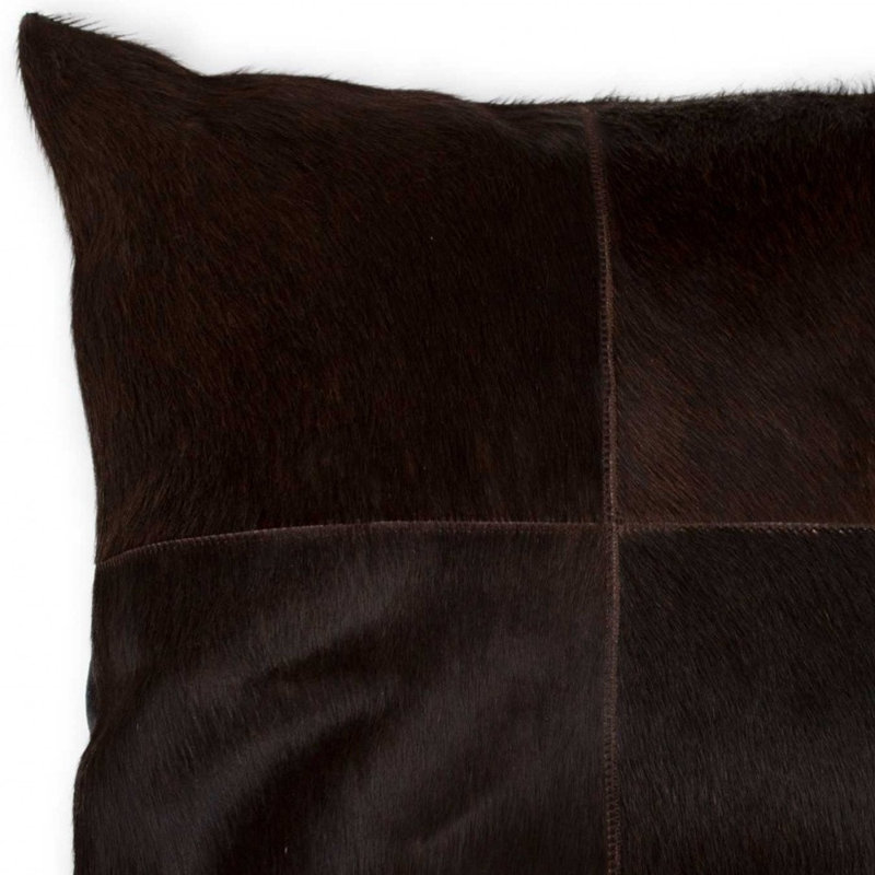18" Chocolate Brown Cowhide Throw Pillow