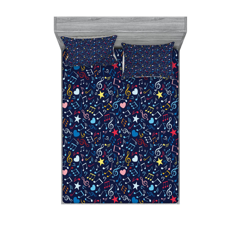 Multicolore drap-housse et coussin décoratif Ambesonne, Ensemble de draps pour très grand lit californien