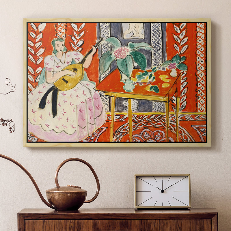 The Lute (Le Luth), 1943 - Henri Matisse, toile tendue avec châssis, 16 x 24, Naturel