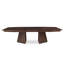 Compositions Mahogany and Walnut Extendable Double Pedestal Dining Table