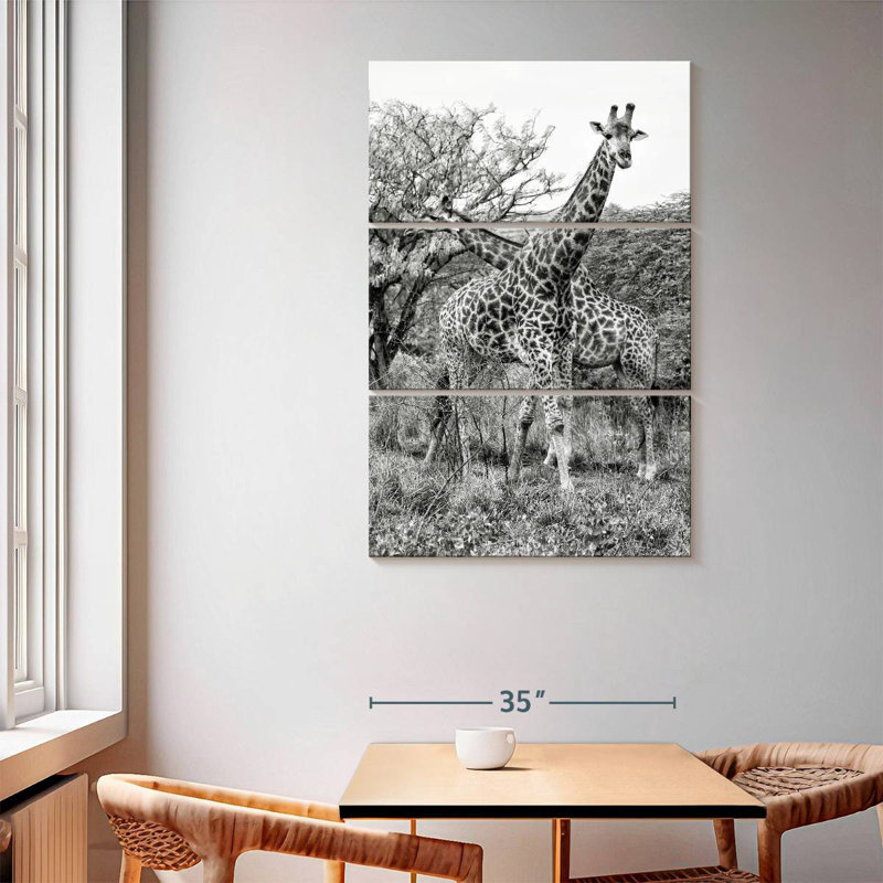 Mère et jeune girafe Brampt, H 65 po x l 42 po