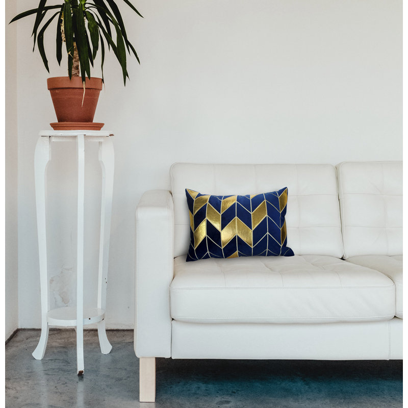  Housse de coussin lombaire en velours bleu marine Modern Home