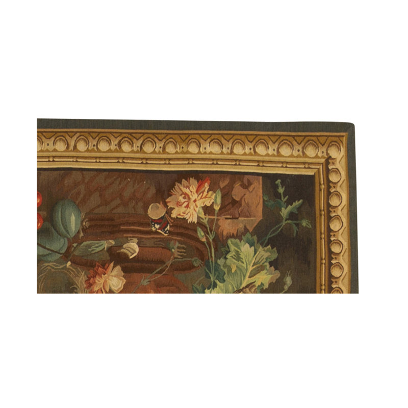 Hand-Knotted High-Quality Cream, Green, and Brown Area Rug